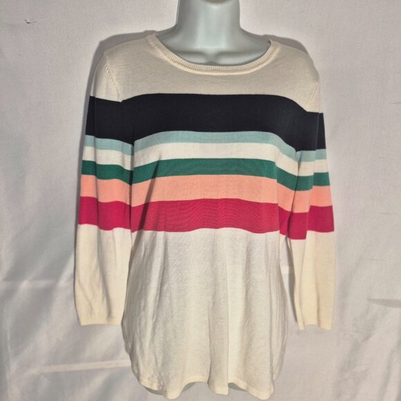 VAN HEUSEN stylish Knit sweater, colorful stripes in size Medium - Picture 7 of 12